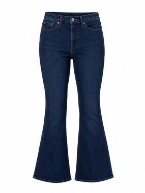 Banana Republic Dark Wash Y2K High-Rise Flare Raw-Hem Jeans Women's 28